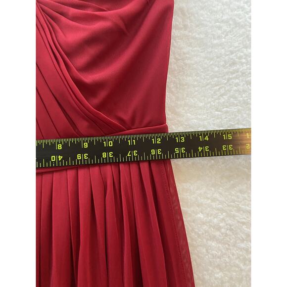 Davids Bridal Formal Pleated Glam Chiffon Maxi Dress Women 2 Prom Wedding Hoco - Picture 4 of 8